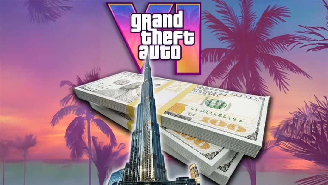 برج خلیفه با پس زمینه بازی GTA ۶، گیم