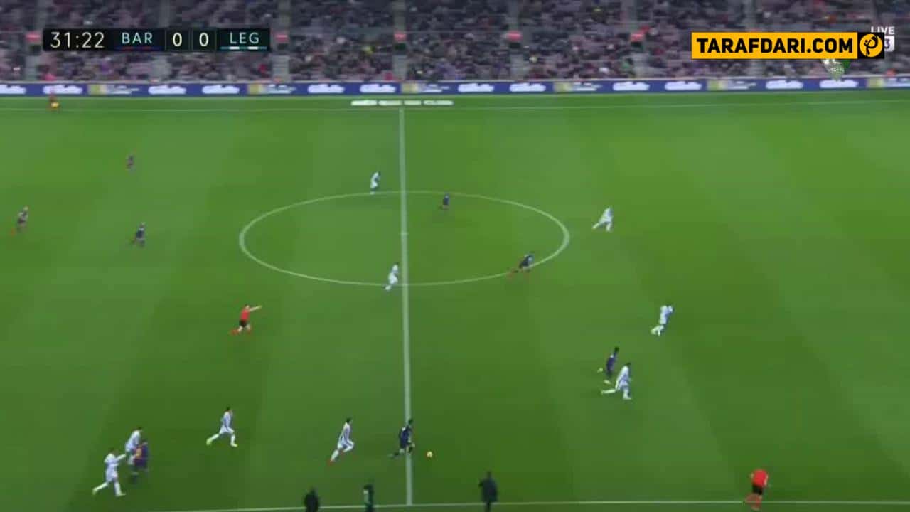 گل عثمان دمبله به لگانس (بارسلونا 1-0 لگانس)