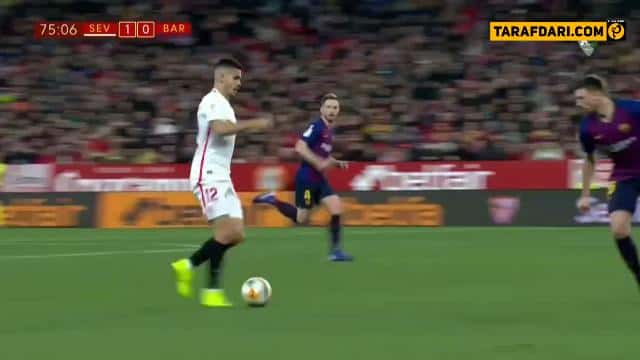 گل وسام بن یدر به بارسلونا (سویا 2-0 بارسلونا)