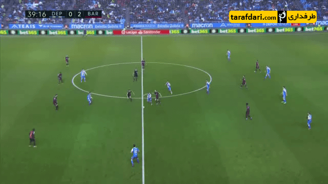 گل لوکاس پرز به بارسلونا (دپورتیوو لاکرونیا 1-2 بارسلونا)