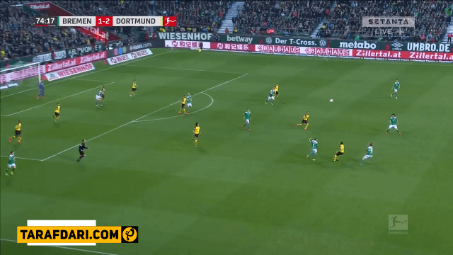 گل پیزارو به دورتموند (وردربرمن 2-2 دورتموند)
