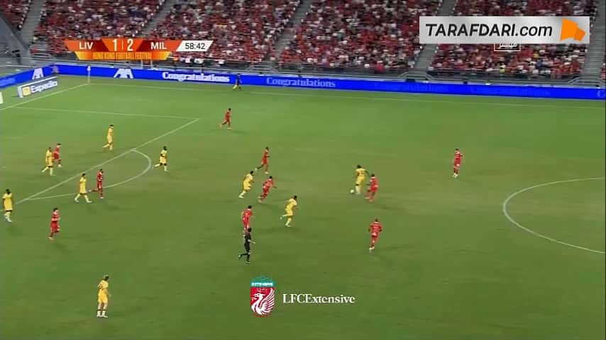 گل نوآ اوکافور به لیورپول (لیورپول 1-3 میلان)