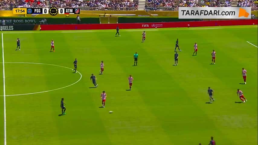 گل فابیان رویز به اتلتیکو مادرید (پاری سن ژرمن 1-0 اتلتیکو مادرید)