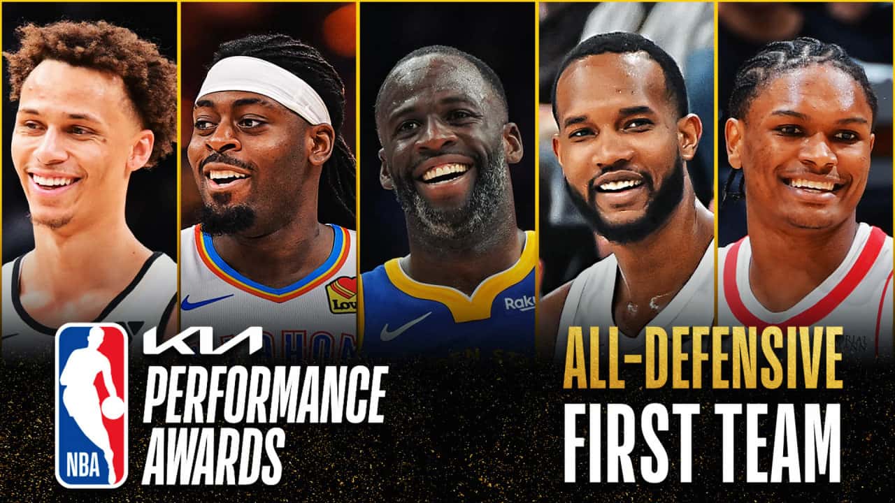 بسکتبال NBA - تیم دفاعی منتخب اول فصل 25-2024 - دریماند گرین - امن تامپسن - دایسن دنیلز - اون موبلی - لو دورت