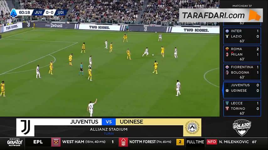 گل نیکولاس گونزالس به اودینزه (یوونتوس 1-0 اودینزه)