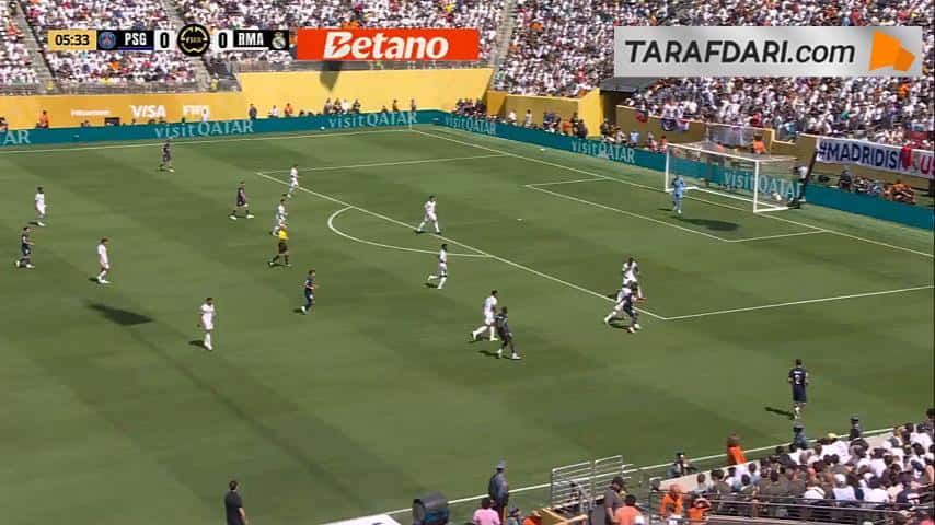 گل فابین رویز به رئال مادرید روی اشتباه مضحک رائول آسنسیو (پاری سن ژرمن 1-0 رئال مادرید)