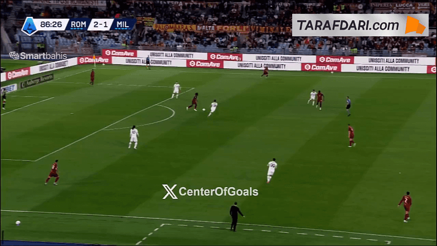 گل زیبای برایان کریستانته به میلان (آاس رم 3-1 میلان)