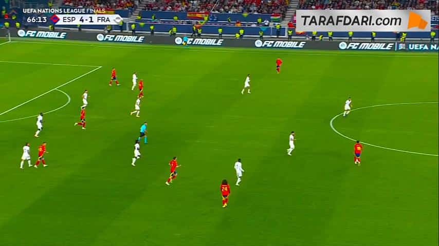 گل دوم لامین یامال به فرانسه (اسپانیا 5-1 فرانسه)