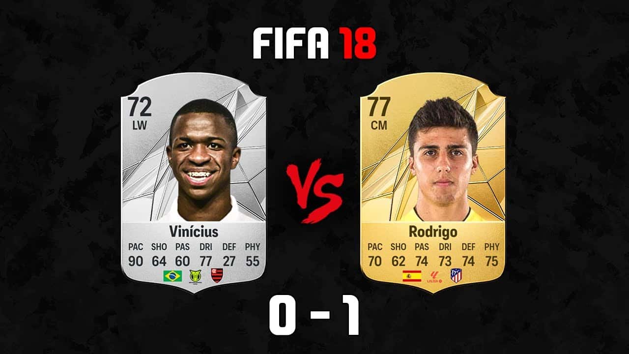 وینیسیوس جونیور – رودری – منچسترسیتی – رئال مادرید – FIFA 18 – EA FC 25 – ریتینگ بازیکنان – فیفا – مقایسه ریتینگ
