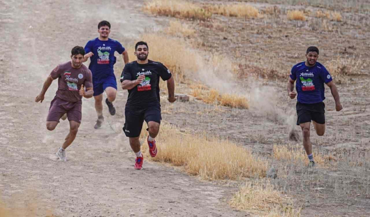 تمرین تیم ملی کشتی فرنگی ایران- تپه های آزادی- تیم حسن رنگرز