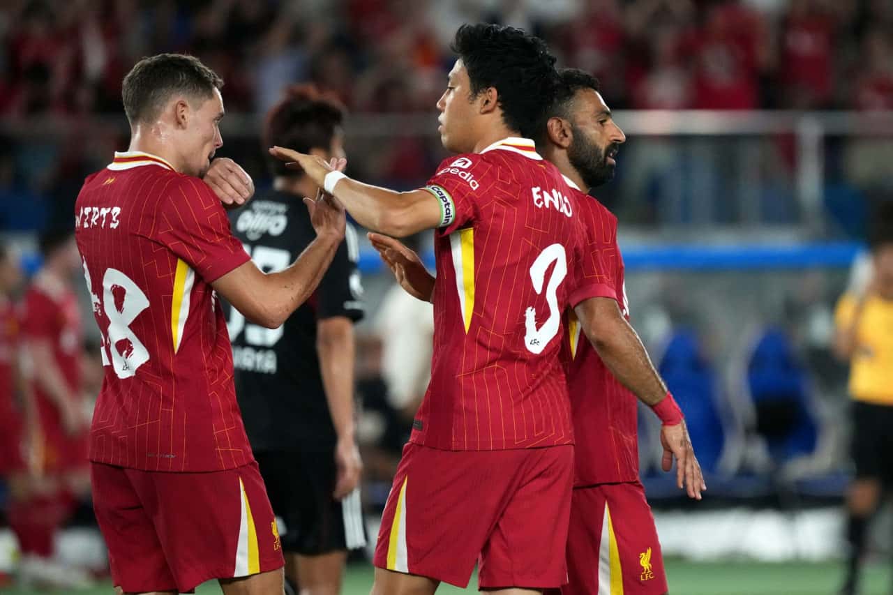 شادی فلوریان ویرتس، محمد صلاح، واتارو اندو مقابل یوکوهاما
