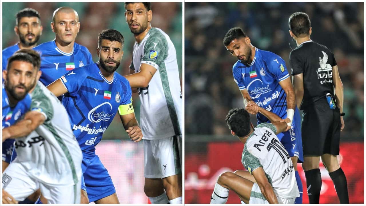 زبیر نیکنفس هافبک استقلال تهران - محمدحسین مرادمند مدافع میانی استقلال تهران - لیگ برتر ایران