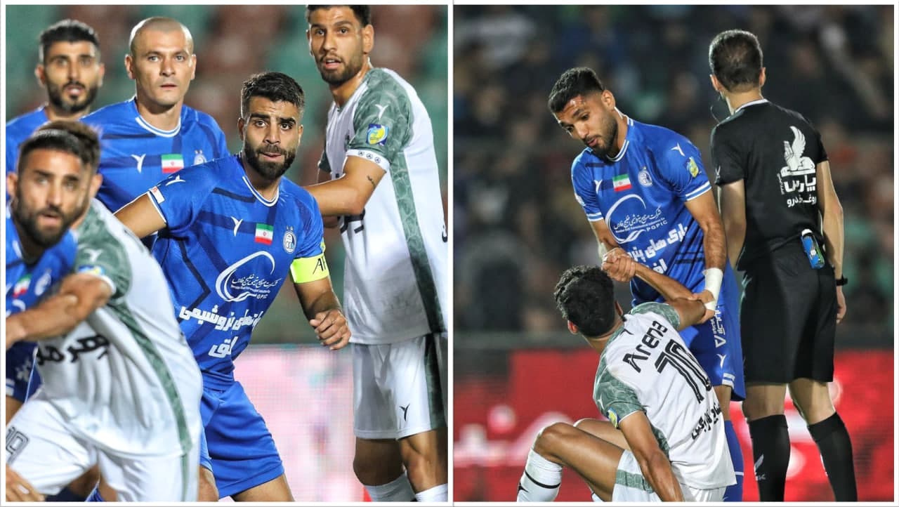 زبیر نیکنفس هافبک استقلال تهران - محمدحسین مرادمند مدافع میانی استقلال تهران - لیگ برتر ایران