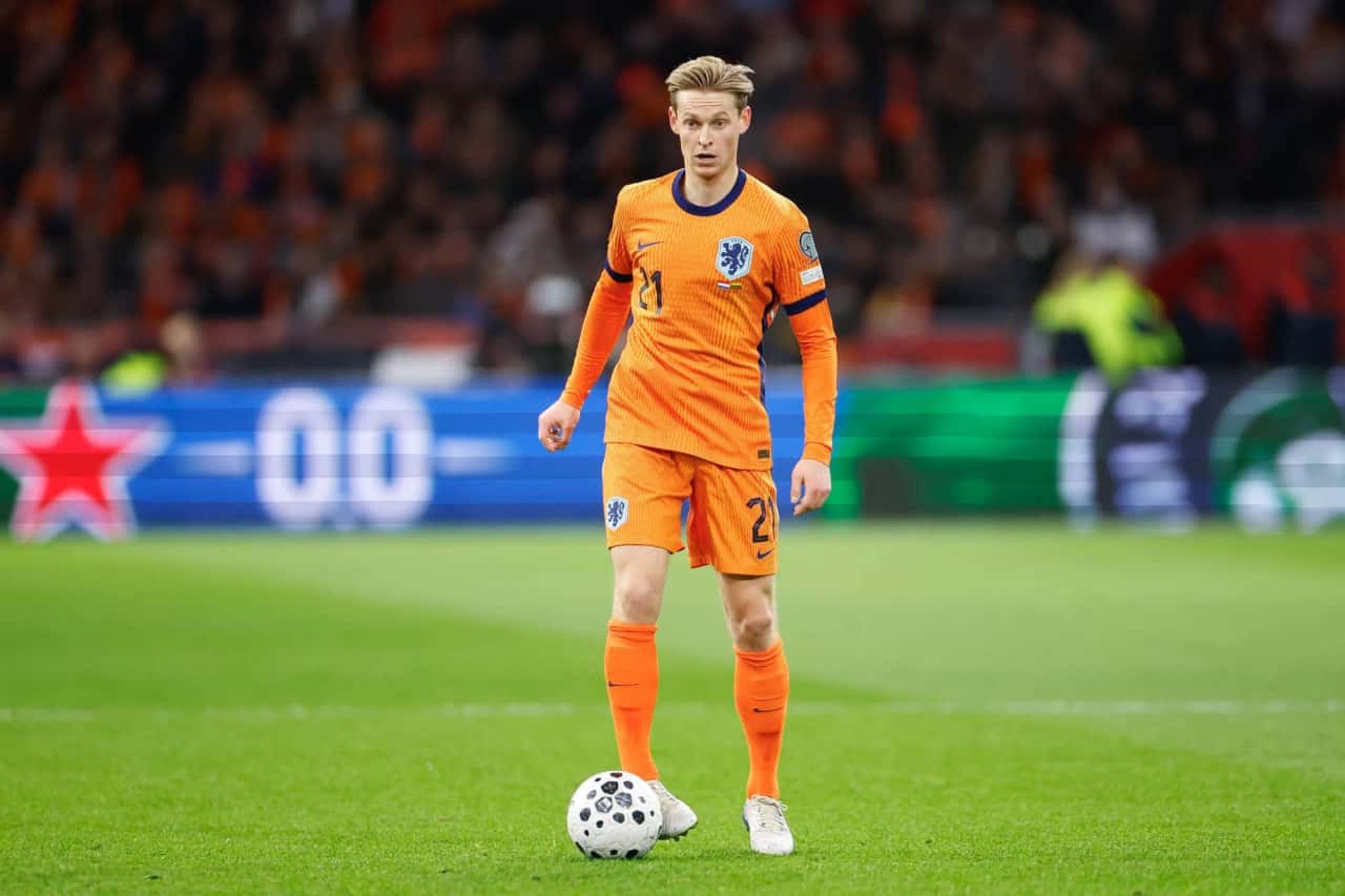 فرنکی دی یونگ در بازی هلند - لیتوانی ۲۰۲۵