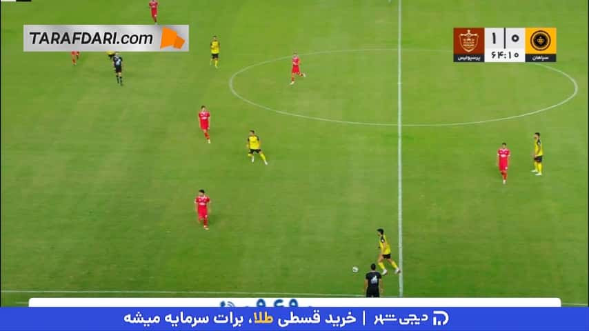 موقعیت خطرناک گلزنی برای عسگری و سپاهان روی اشتباه مدافعان پرسپولیس (سپاهان 0-1 پرسپولیس)