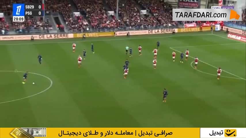 گل اشرف حکیمی به برست روی حرکت زیبای بازیکنان پاری سن ژرمن (برست 0-1 پاری سن ژرمن)