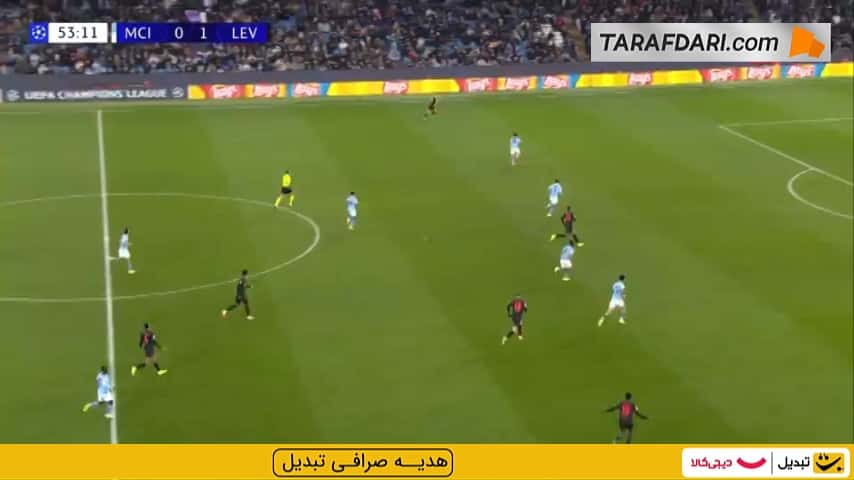 گل پاتریک شیک به منچسترسیتی (منچسترسیتی 0-2 بایر لورکوزن)