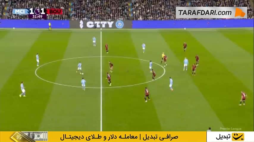 گل دوم ارلینگ هالند به بورنموث روی پاس گل دوم شرکی (منچسترسیتی 2-1 بورنموث)