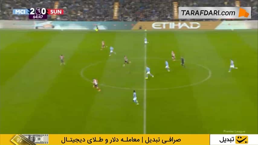 چشمنواز! گل سوم منچسترسیتی روی پاس رابونایی شرکی و ضربه سر زیبای فیل فودن (منچسترسیتی 3-0 ساندرلند)