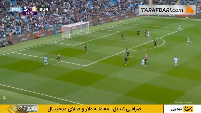 گل ارلینگ هالند به برنلی (منچسترسیتی 4-1 برنلی)