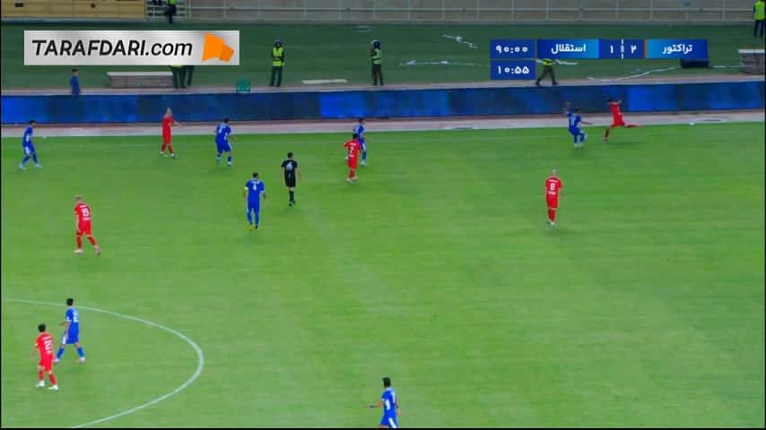 خوشحالی سرمربی و بازیکنان تراکتور پس از سوت پایان بازی با استقلال و قهرمانی در سوپرجام ایران