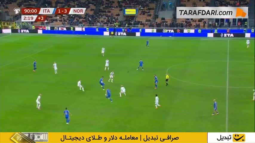 گل زیبای استراند لارسن به ایتالیا (ایتالیا 1-4 نروژ)