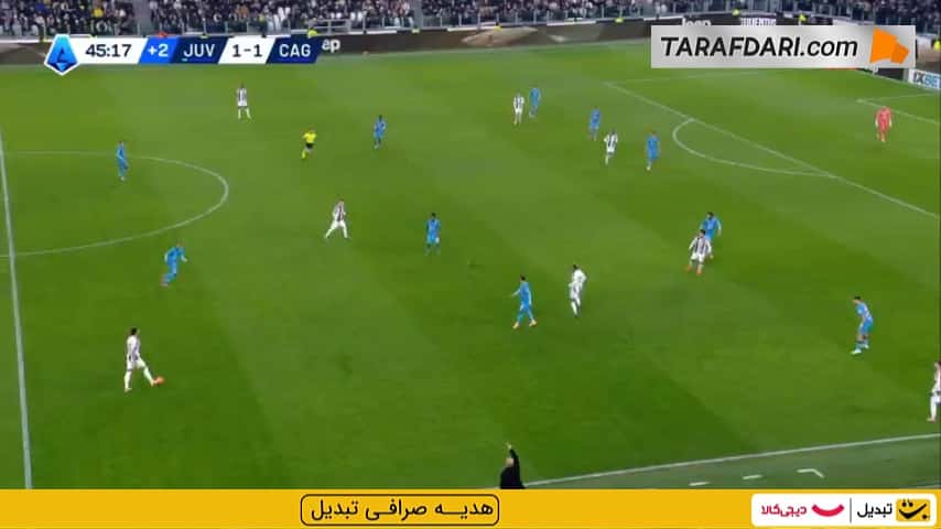 گل دوم کنان ییلدیز به کالیاری (یوونتوس 2-1 کالیاری)