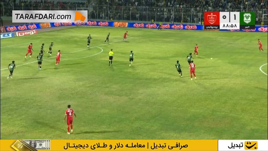ضربه سر زیبای امید عالیشاه و گل تساوی پرسپولیس مقابل خیبر (خیبر خرم آباد 1-1 پرسپولیس)