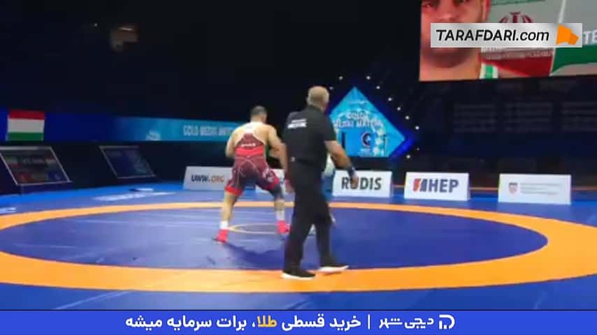 مدال طلای امین میرزازاده در فینال سنگینوزن کشتی فرنگی قهرمانی جهان با پیروزی مقابل کشتیگیر مجارستان