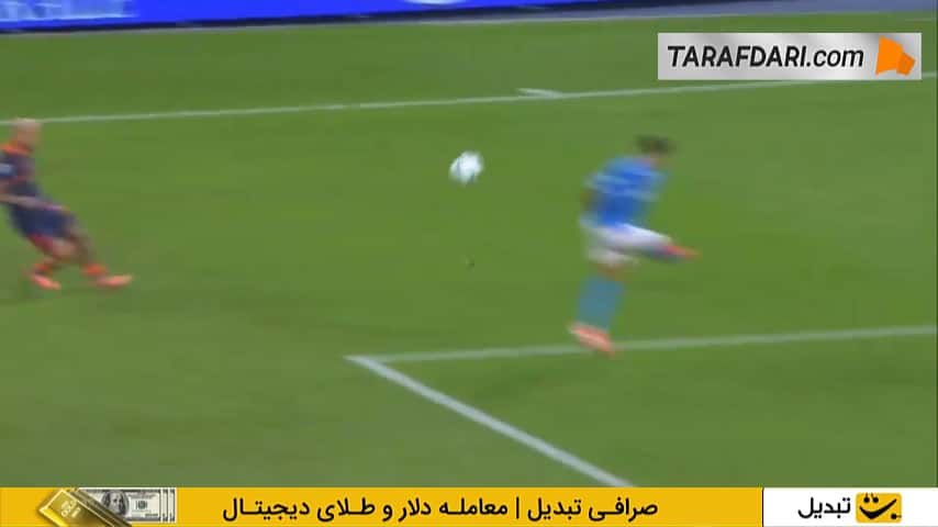 گل هاکان چالهان اوعلو به ناپولی از روی نقطه پنالتی (ناپولی 2-1 اینتر)