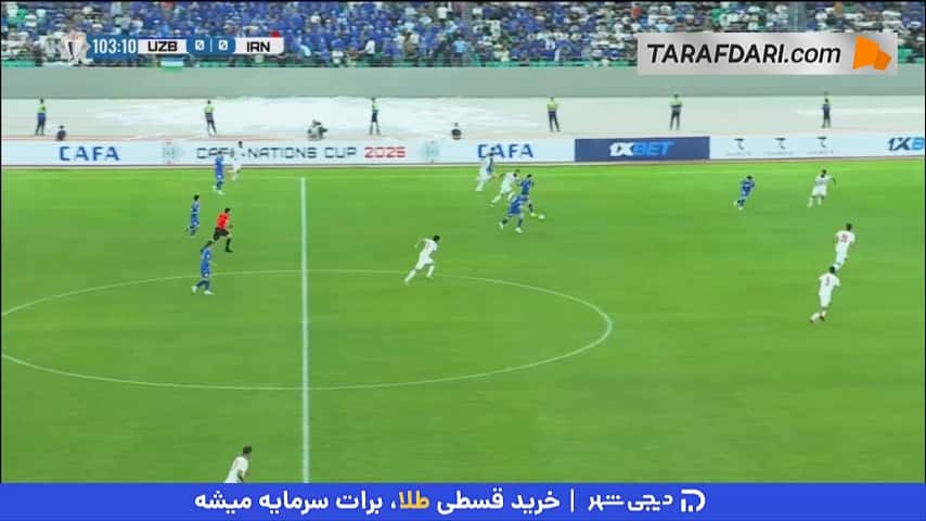 برخورد شوت اوستون اورونوف به تیر دروازه ایران (ازبکستان 0-0 ایران)
