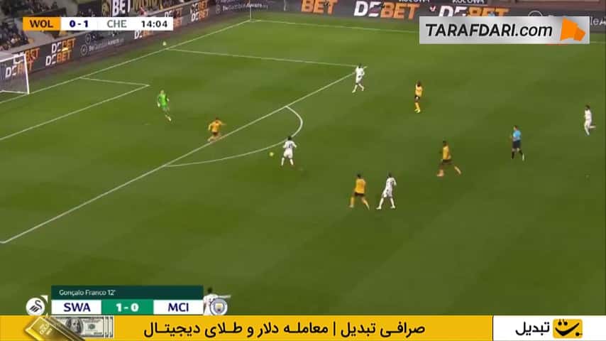 گل طارق جورج به وولورهمپتون (وولورهمپتون 0-2 چلسی)