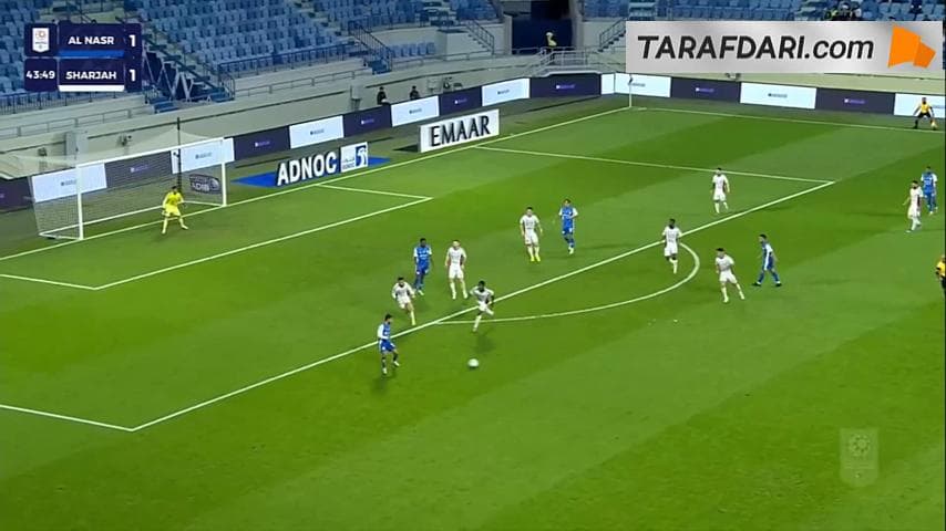 لایی دیدنی مهدی قائدی و گرفتن پنالتی برای النصر امارات مقابل شارجه