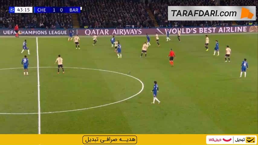 کارت زرد دوم رونالد آرائوخو و اخراج در بازی چلسی و بارسلونا