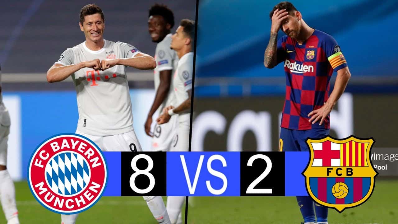 بایرن مونیخ 8-2 بارسلونا - لیونل مسی - روبرت لواندوفسکی