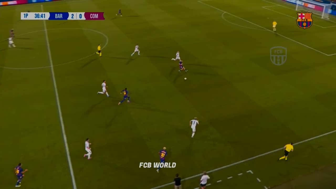 گل رافینیا به کومو (بارسلونا 3-0 کومو)
