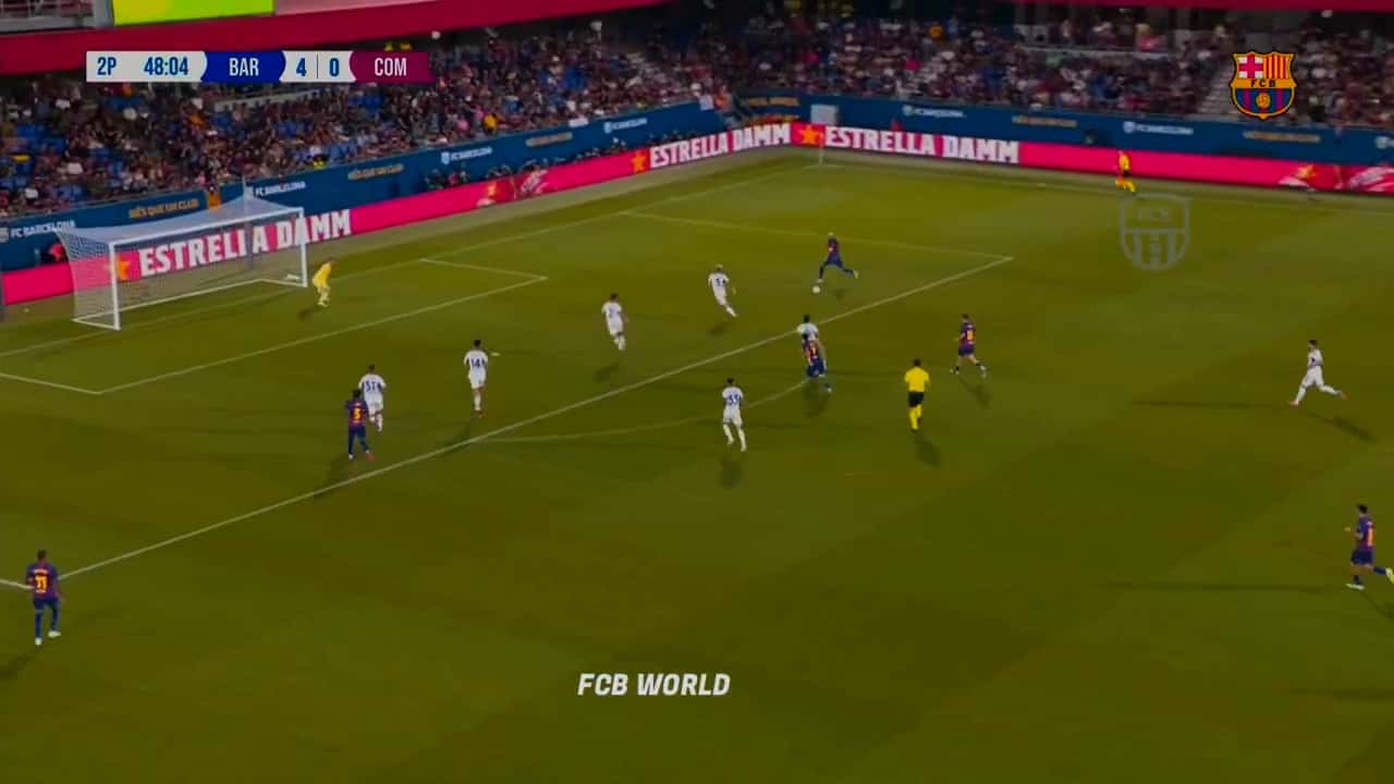 گل دوم لامین یامال به کومو (بارسلونا 5-0 کومو)