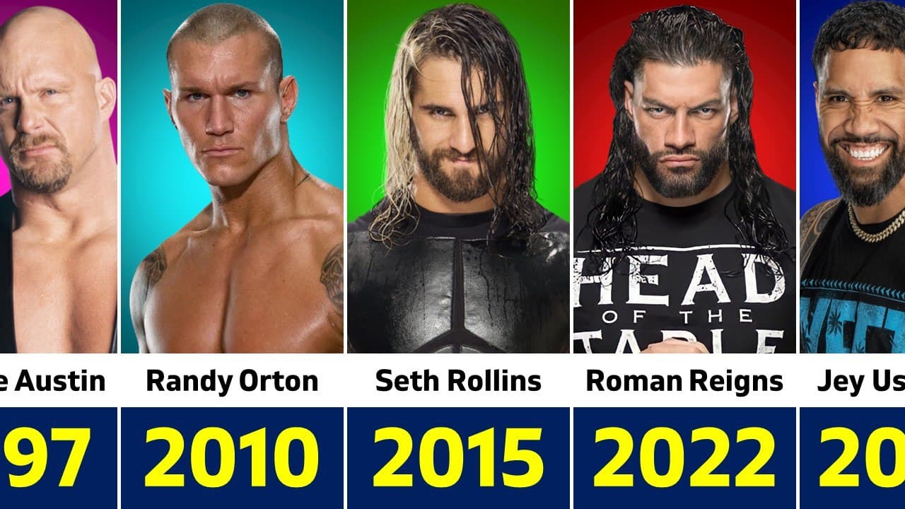 کشتیگیران WWE - رومن رینز - جی اوسو - سث رالینز - رندی اورتون - استون کلد استیو آستین