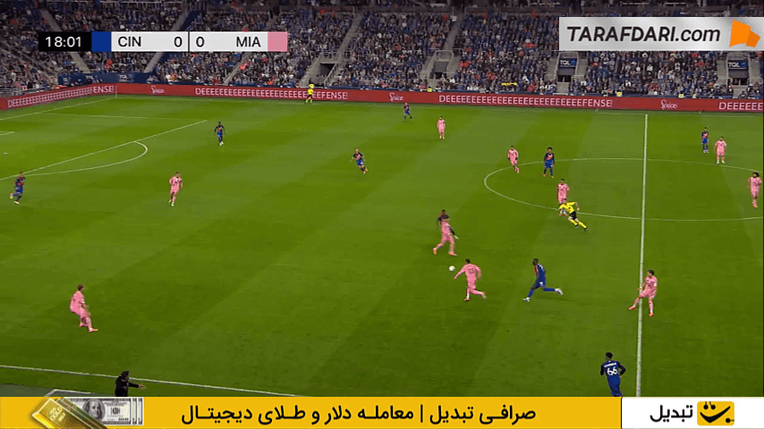 گلزنی با ضربه سر؛ گل لیونل مسی به سینسیناتی (سینسیناتی 0-1 اینتر میامی)