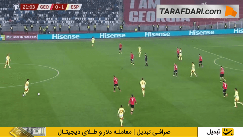 همکاری تیمی زیبای بازیکنان اسپانیا و گل مارتین زوبیمندی به گرجستان (گرجستان 0-2 اسپانیا)