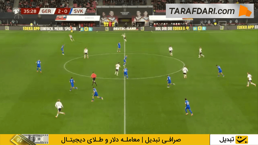 پاس در عمق دیدنی فلوریان ویرتس و گل لروی سانه به اسلواکی (آلمان 3-0 اسلواکی)