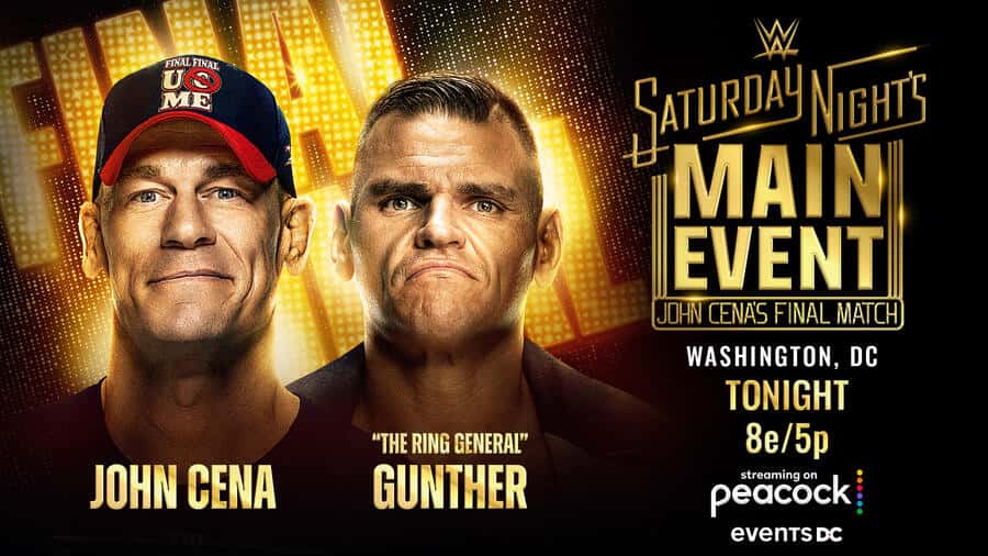 جان سینا و گونتر در رویداد WWE Saturday Night’s Main Event