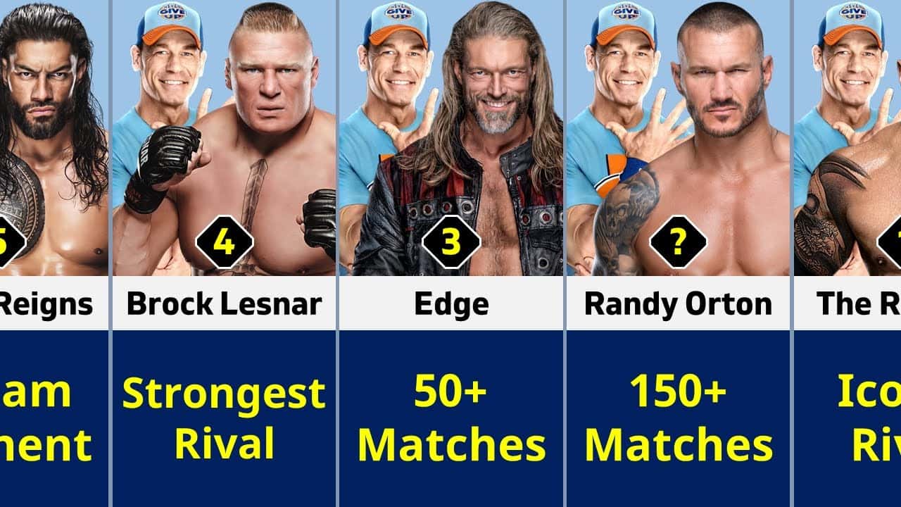 جان سینا - WWE - اج - رندی اورتون - براک لزنر - رومن رینز - راک