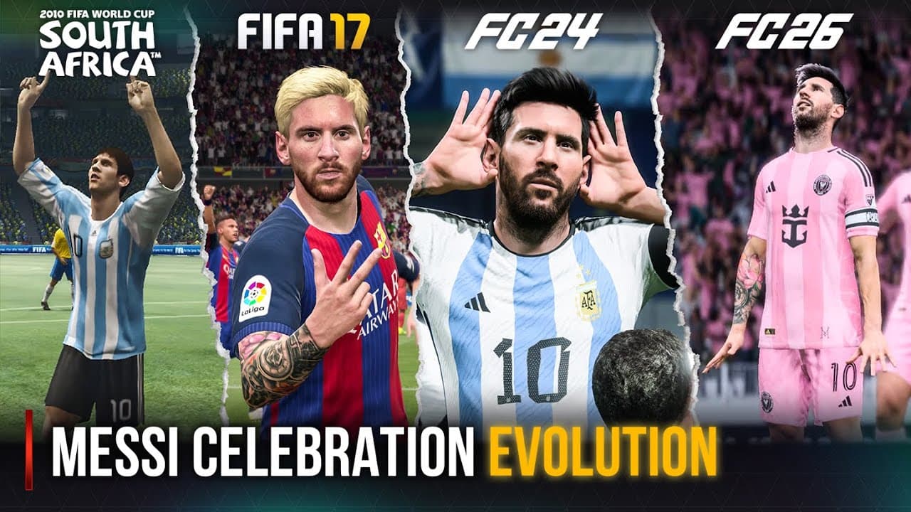 شادی گلهای لیونل مسی از FIFA 10 تا FC 26
