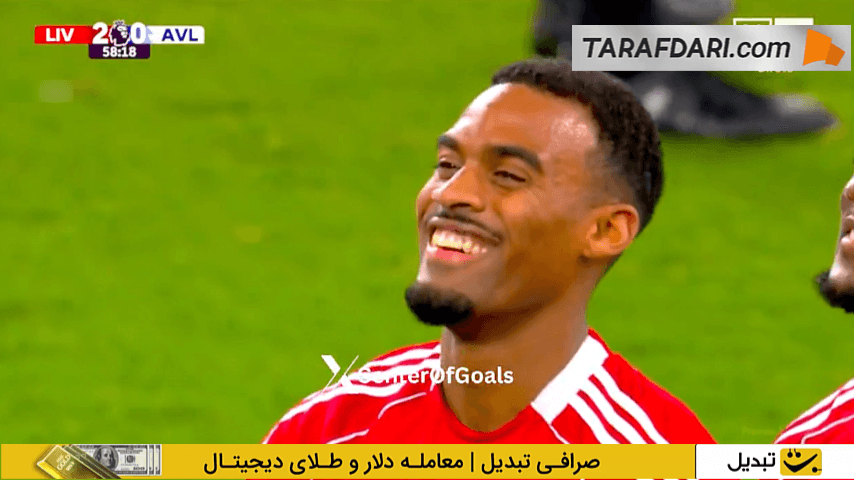 گل رایان خرافنبرخ به استون ویلا (لیورپول 2-0 استون ویلا)