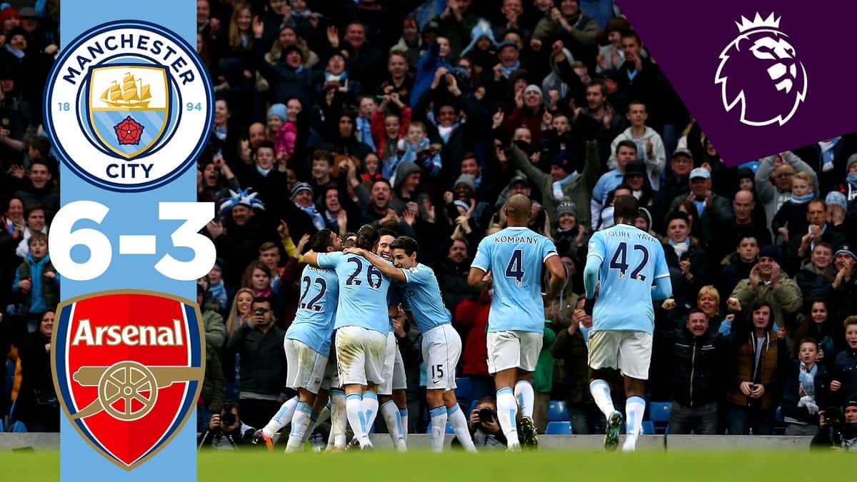 منچسترسیتی 6-3 آرسنال - لیگ برتر انگلیس