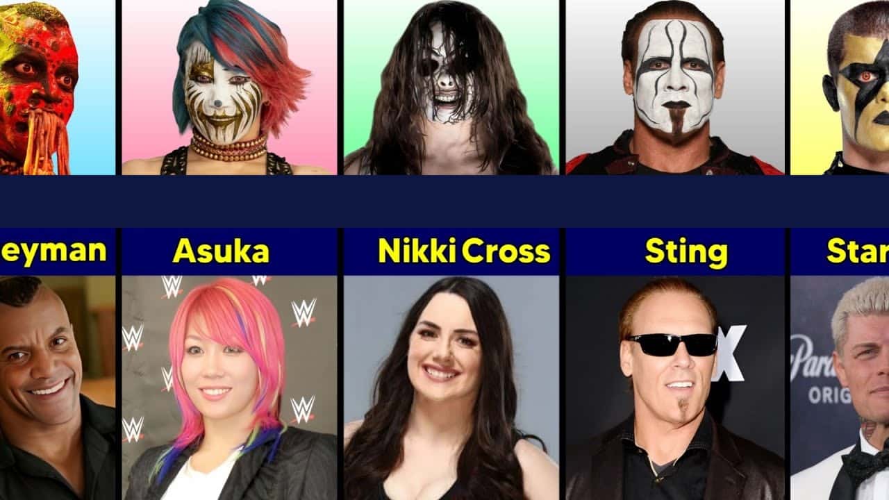 چهره کشتیگیران WWE بدون گریم سنگین - استینگ - بوگیمن - آسکا - کودی رودز - نیکی کراس