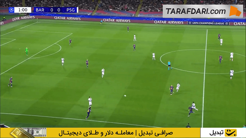 حرکات انفرادی دیدنی و دریبلهای تماشایی لامین یامال در لحظات ابتدایی بازی بارسلونا و پاری سن ژرمن