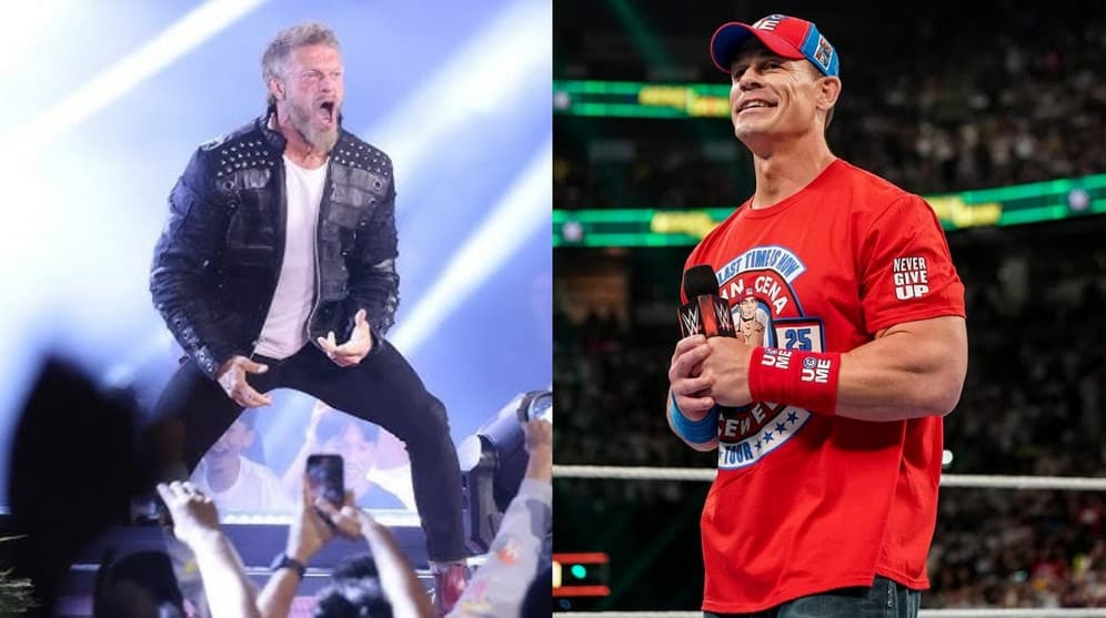 جان سینا و اج، ستارگان کشتی کج که به ترتیب در wwe و aew هستند.