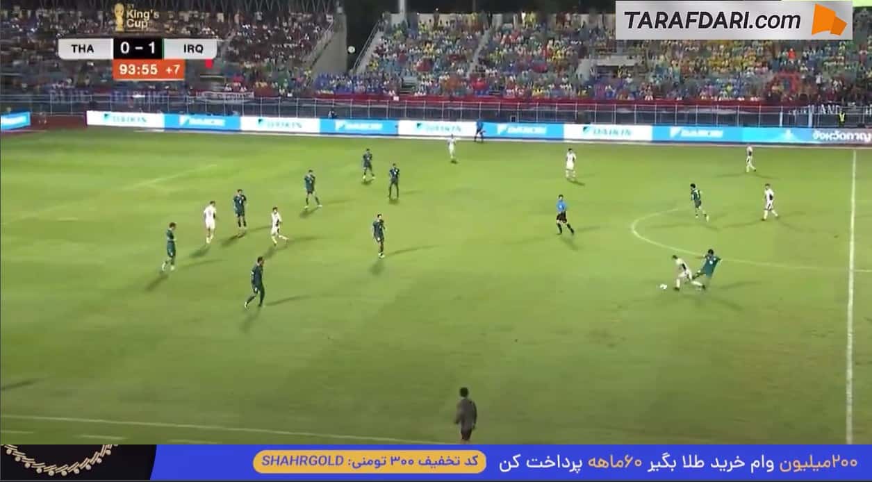 درگیری بازیکنان عراق و تایلند پس از خطای عمدی مهند علی روی بازیکن تایلند